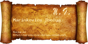 Marinkovics Ibolya névjegykártya